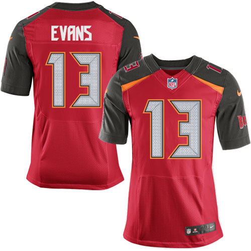 Men's Elite Mike Evans Nike Jersey Red Home - #13 NFL Tampa Bay Buccaneers